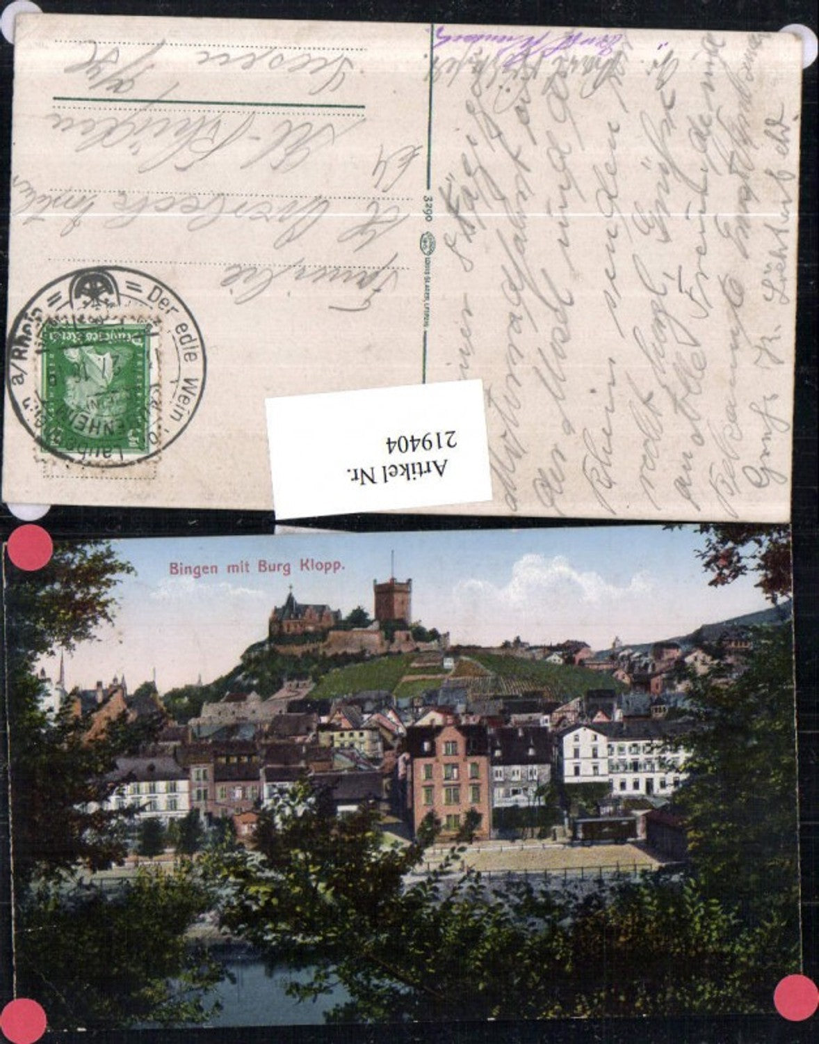 219404,Bingen Teilansicht m. Burg Klopp