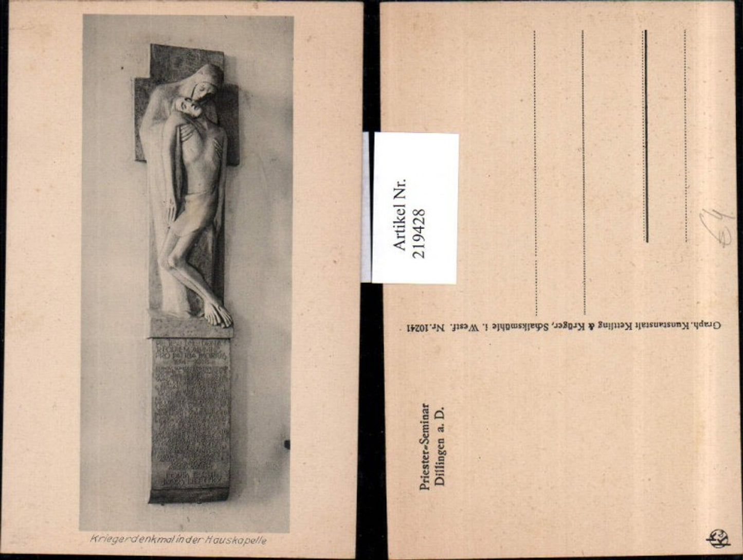 219428,Dillingen a. d. Donau Kriegerdenkmal Denkmal i. d. Hauskapelle