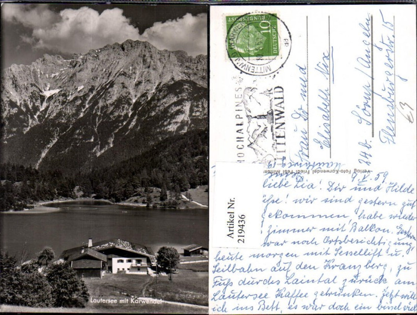 219436, Lautersee near Mittenwald with Karwendel mountain scenery