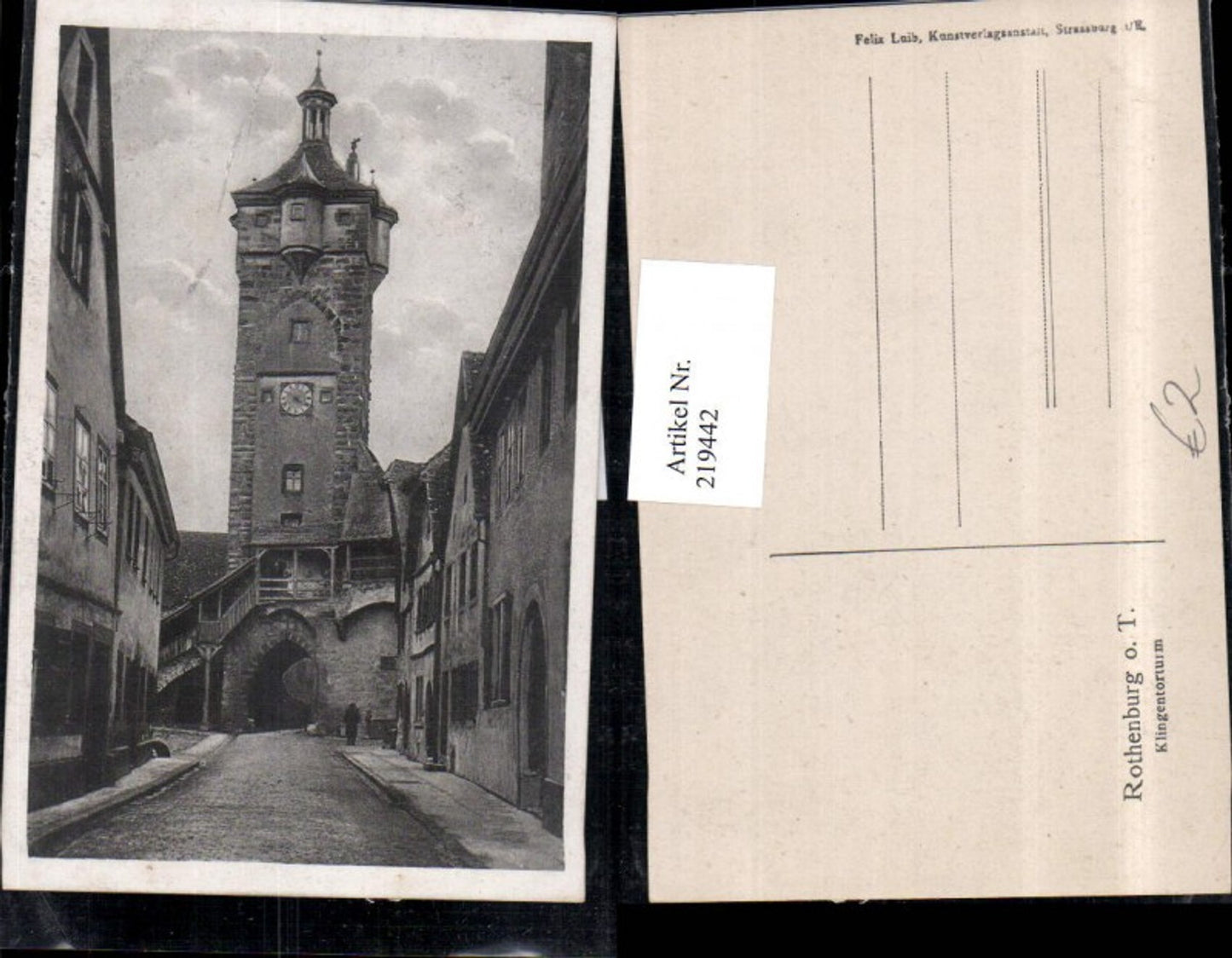 219442,Rothenburg ob d. Tauber Klingentorturm Turm Straßenansicht