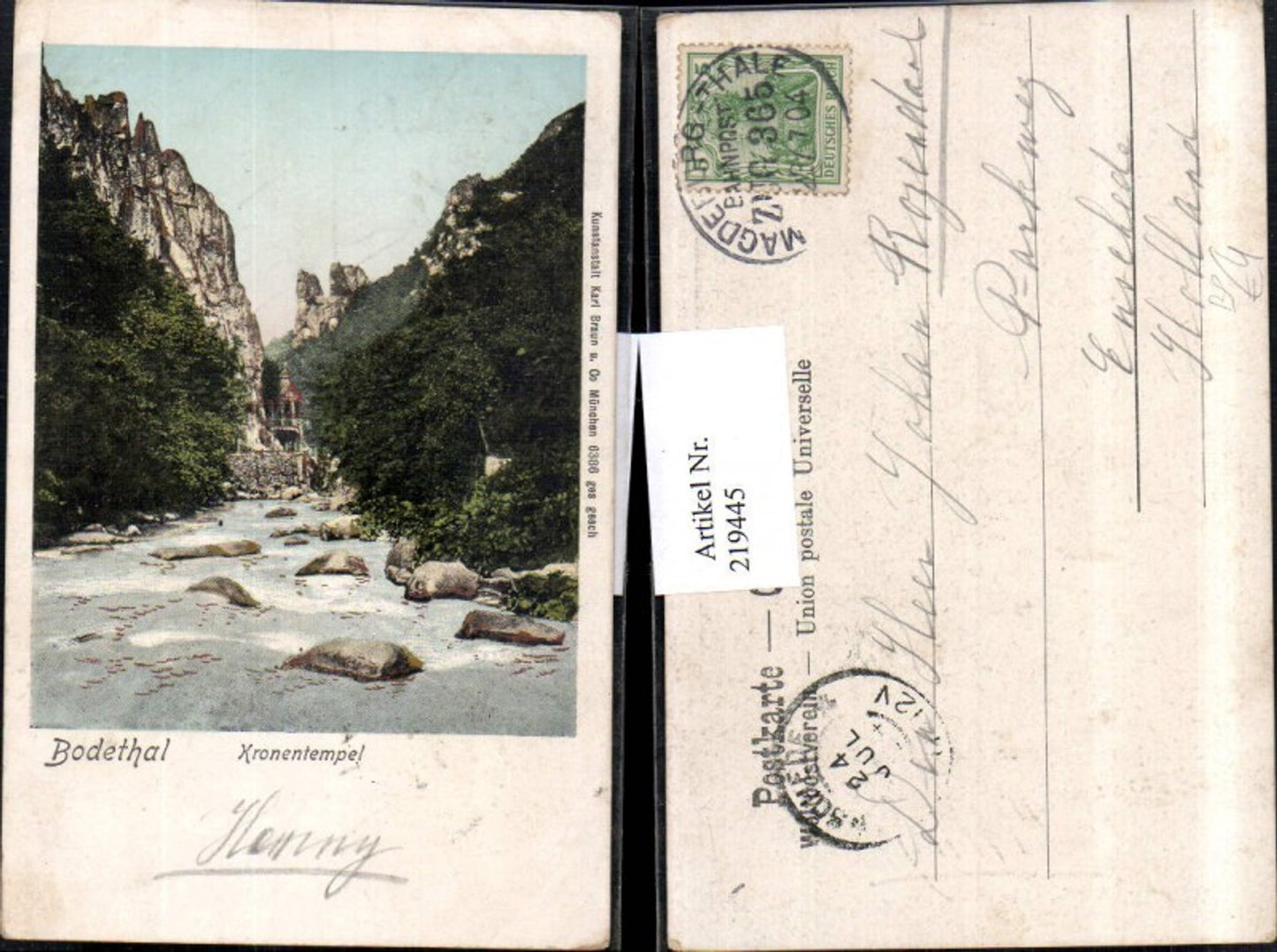 219445,Bodethal Kronentempel Partie Bahnpost Zug 365 Magdeburg – Thale
