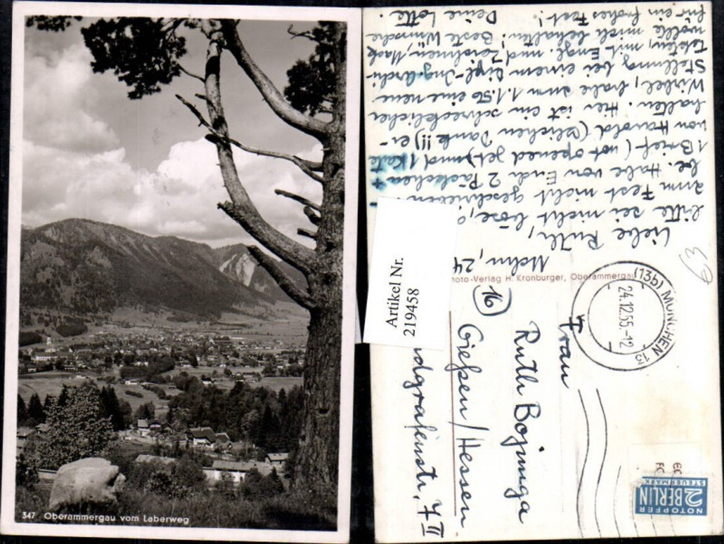 219458,Oberammergau Totale vom Laberweg