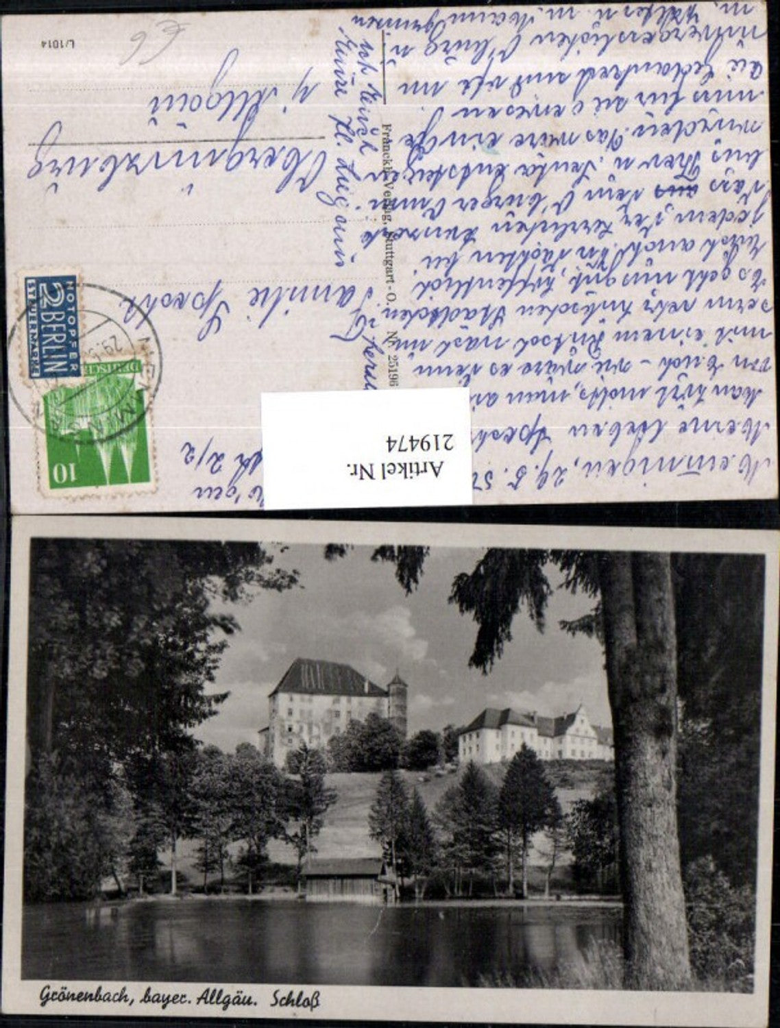 219474,Grönenbach im bayerischen Allgäu Schloss