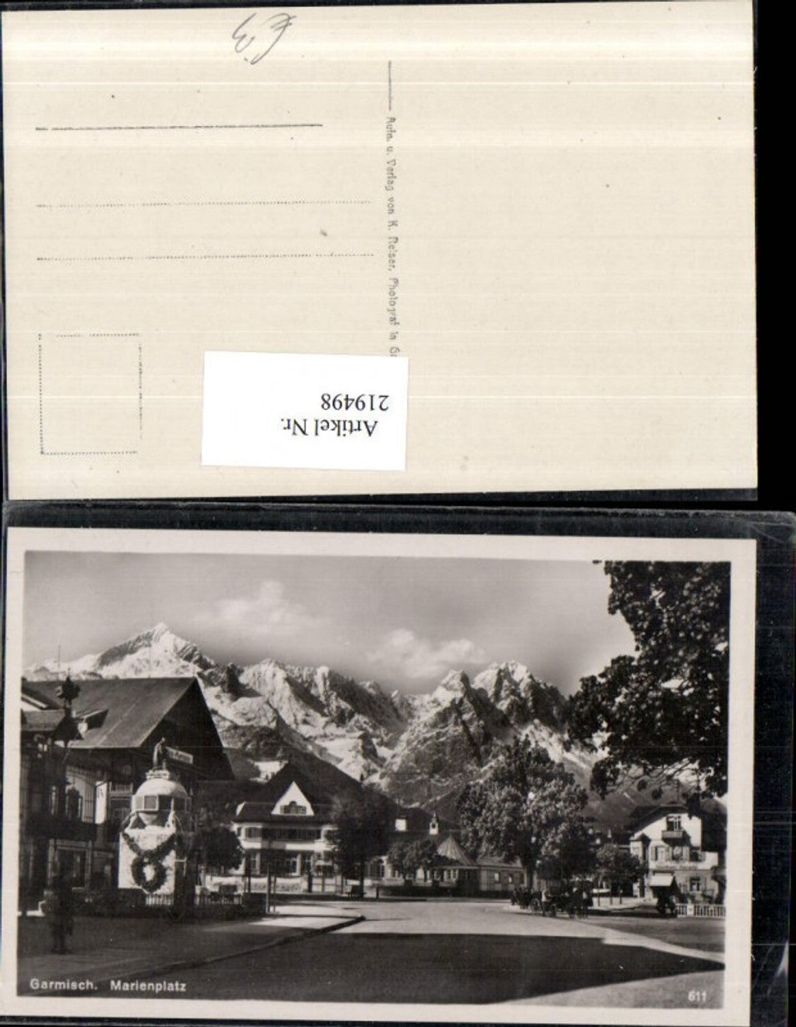 219498,Garmisch Marienplatz Platz Straßenansicht Brunnen