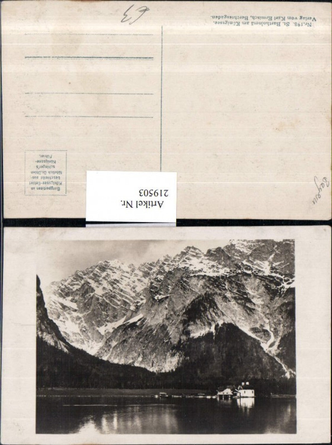 219503,St. Bartholomä am Königssee Bergkulisse