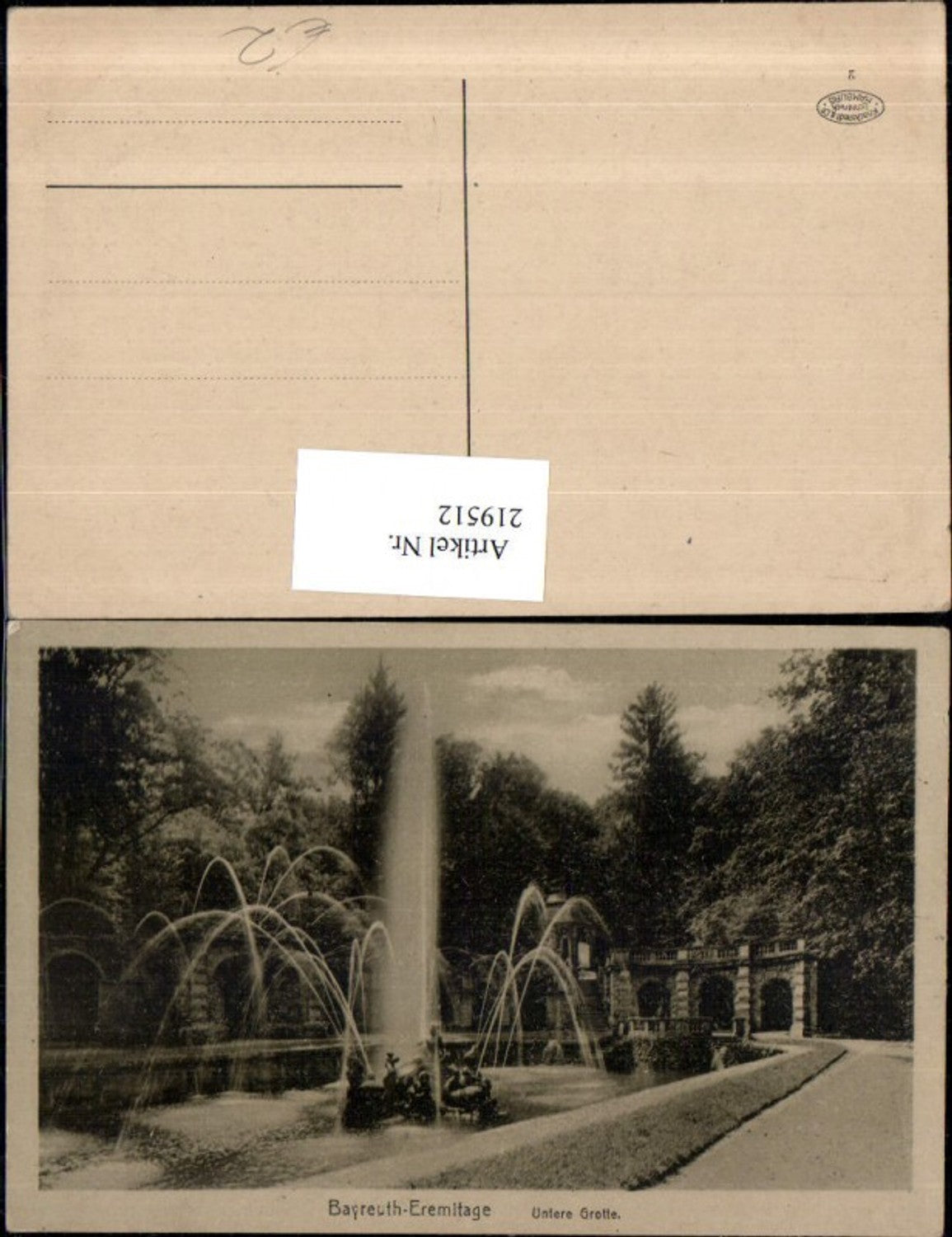 219512, Bayreuth Hermitage Lower Grotto Fountain