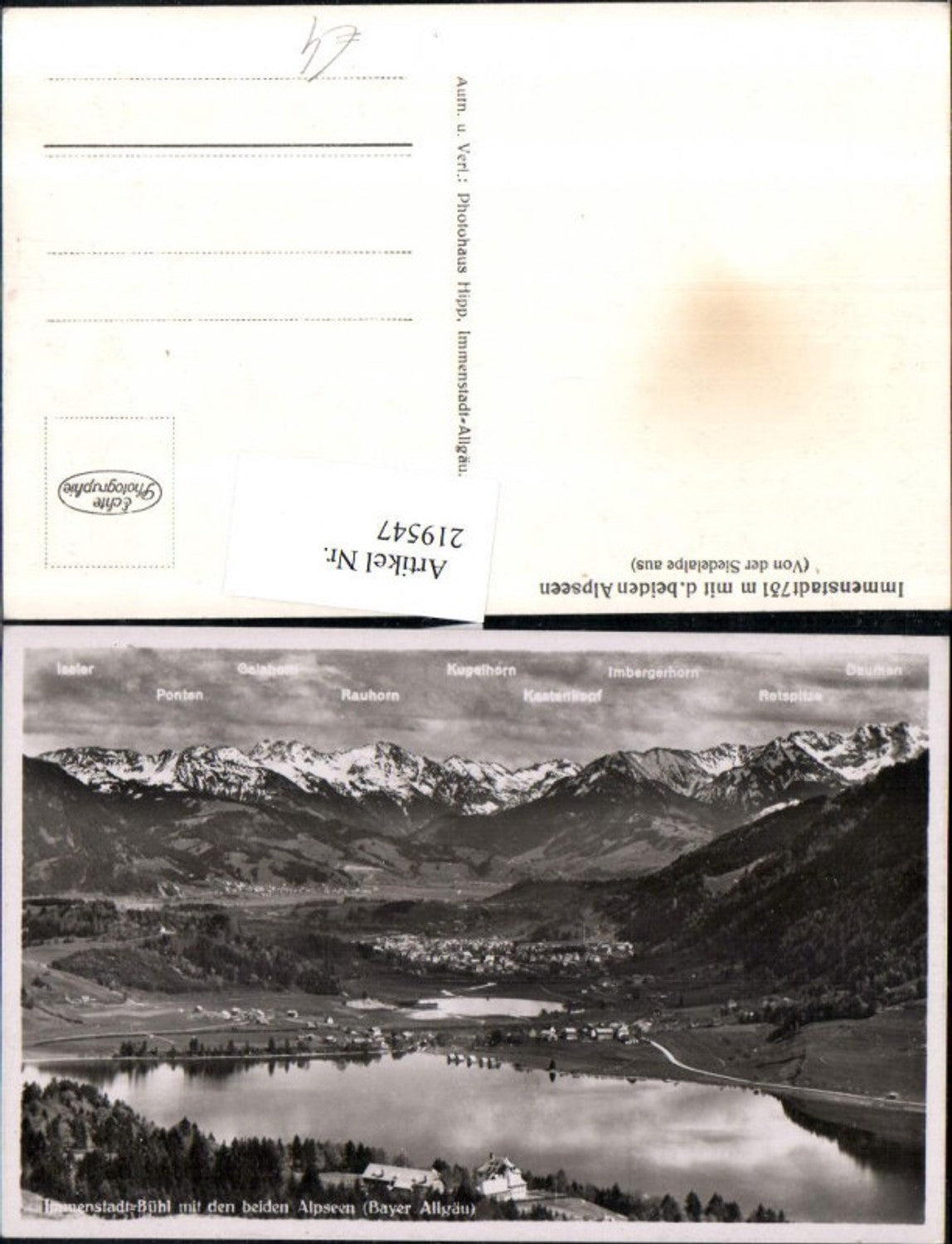 219547,Immenstadt-Bühl Totale m. d. Beiden Alpseen Gebirge Alpen