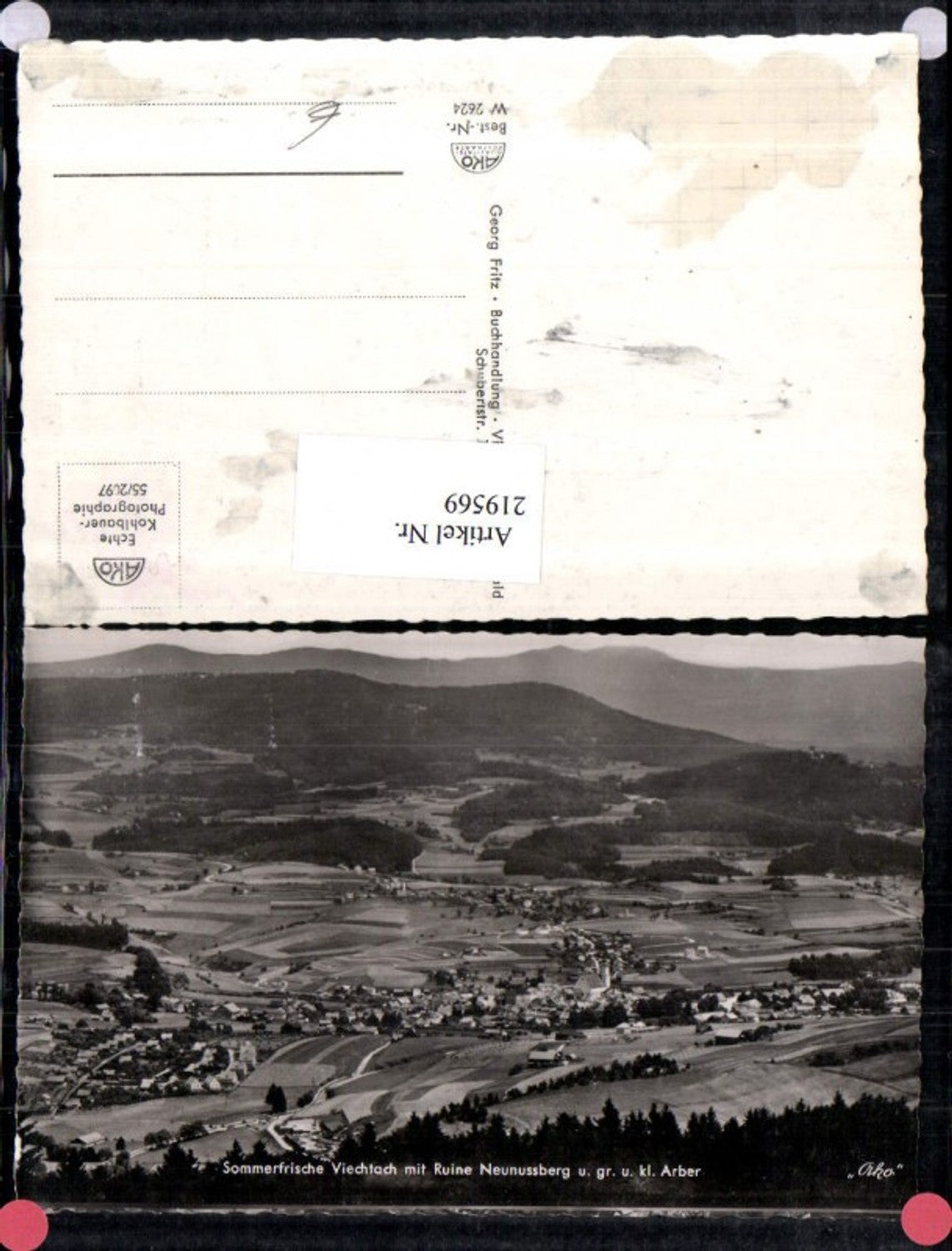 219569,Viechtach Totale m. Ruine Neunussberg u. Großer u. Kleiner Arber