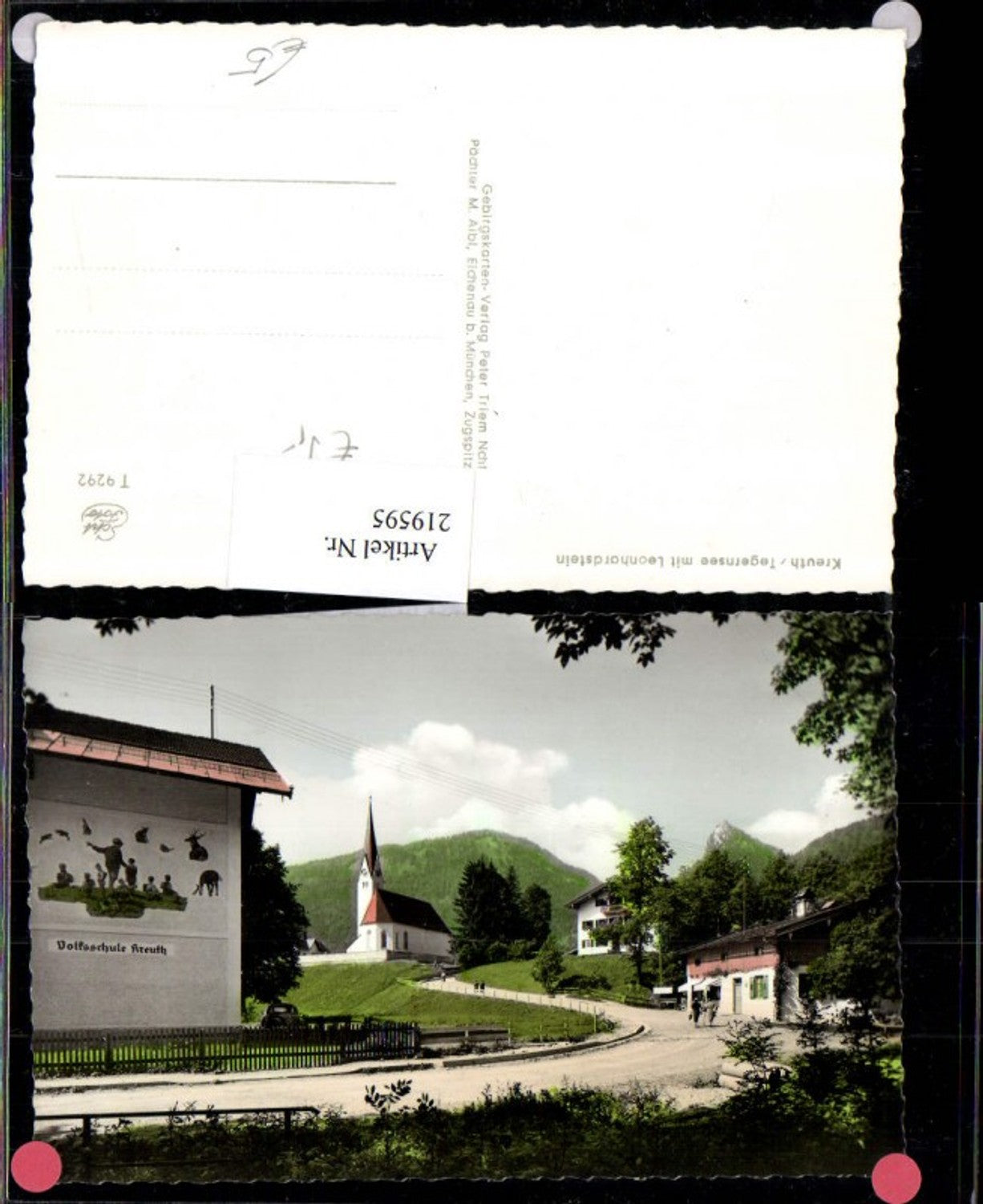 219595,Kreuth am Tegernsee m. Leonhardstein Volksschule Kirche
