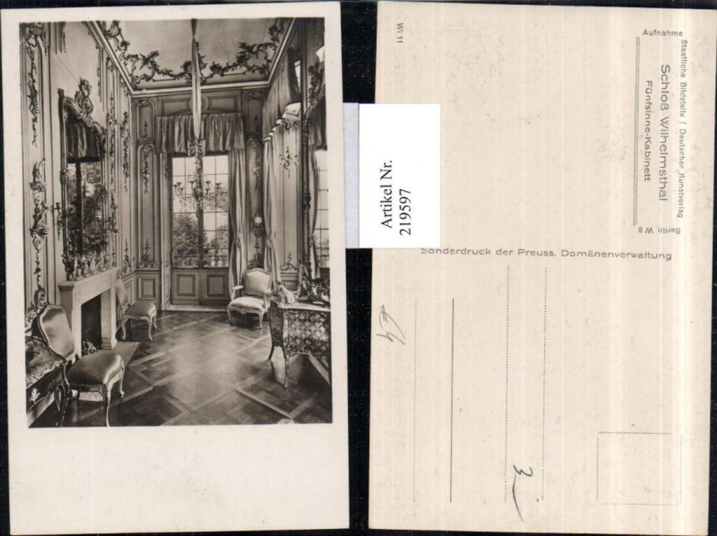 219597,Schloss Wilhelmsthal Fünfsinne-Kabinett Innenansict