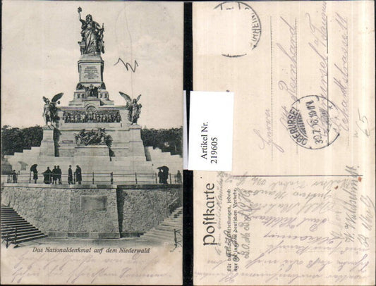 219605,Nationaldenkmal Denkmal auf d. Niederwald b. Rüdesheim a. Rhein