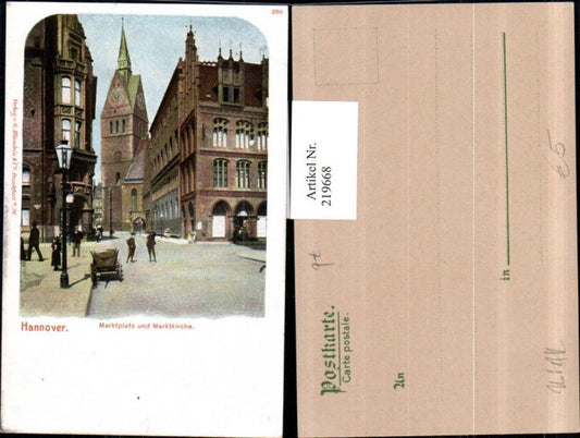 219668,Hannover Marktplatz u. Marktkirche Kirche Straßenansicht
