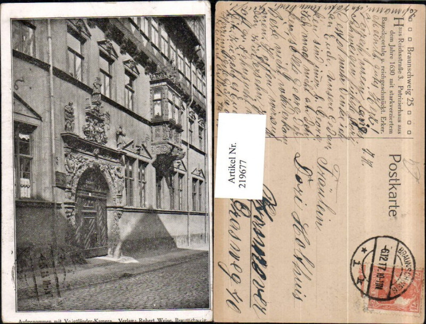 219677,Braunschweig Patrizierhaus aus d. Jahr 1630 m. Barockportal Erker Detailansicht