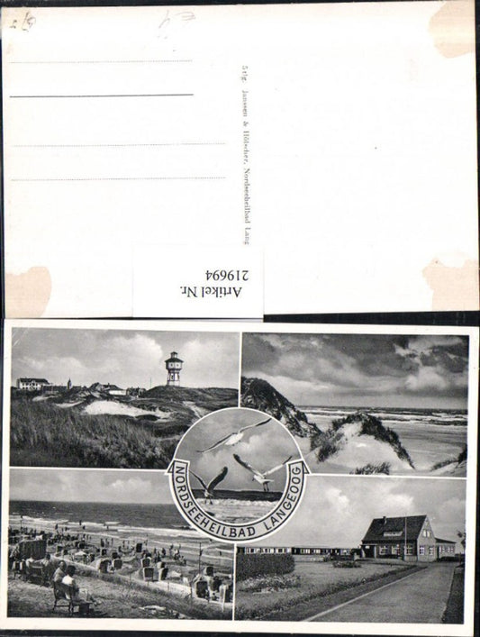 219694,Nordseebad Langeoog Promenade Strand Strandleben Strandkörbe Partie Mehrbildkarte