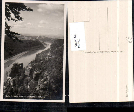 219743,Sächsische Schweiz Blick v. d. Bastei ins Elbtal
