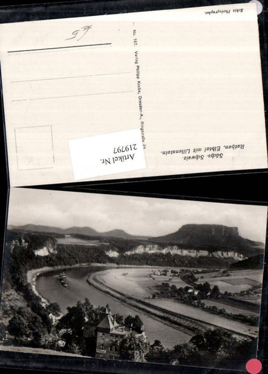 219797,Sächsische Schweiz Rathen Elbtal m. Lilienstein