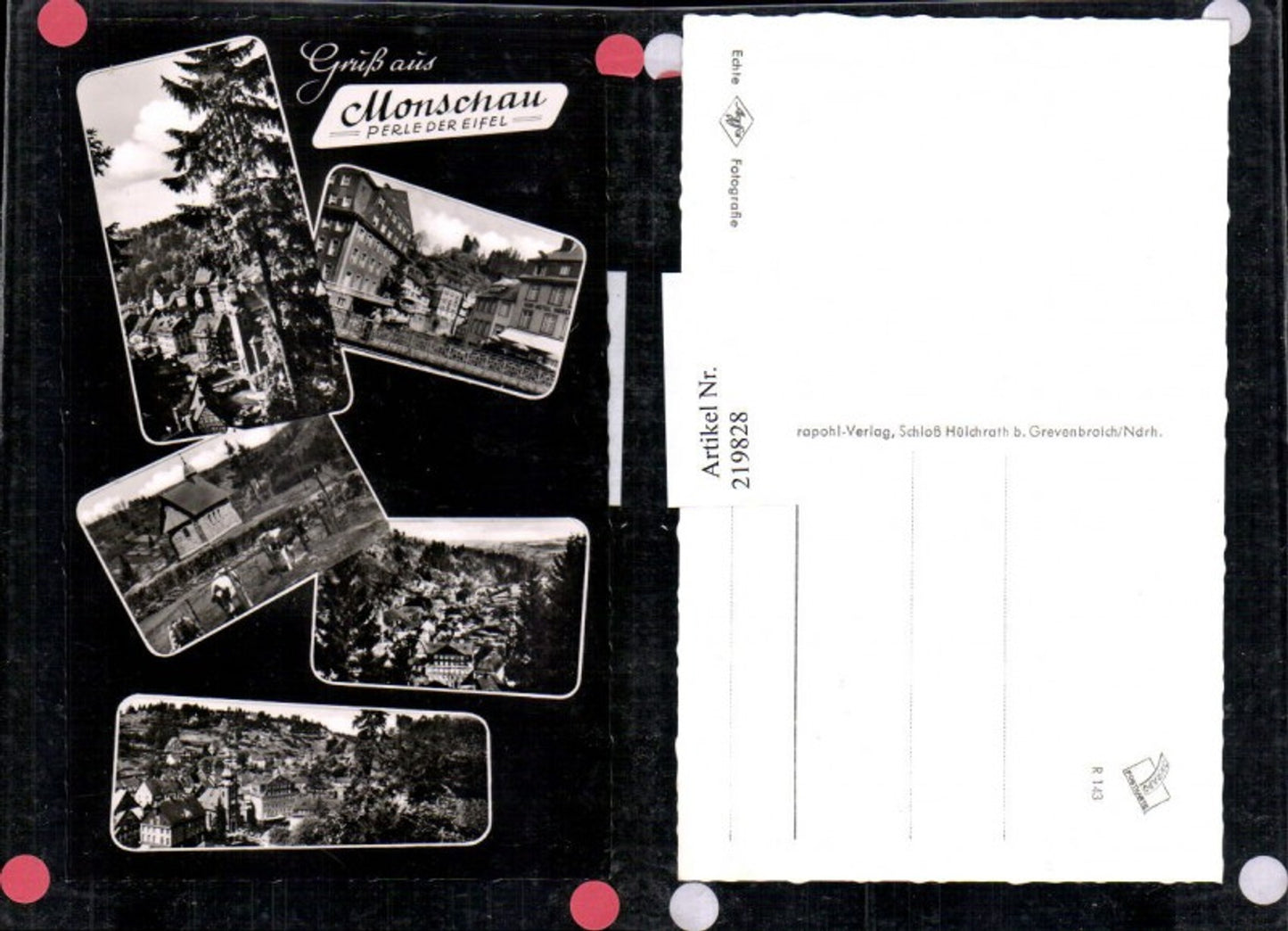 219828,Gruß aus Monschau i. d. Eifel Totale Kapelle Kühe Mehrbildkarte