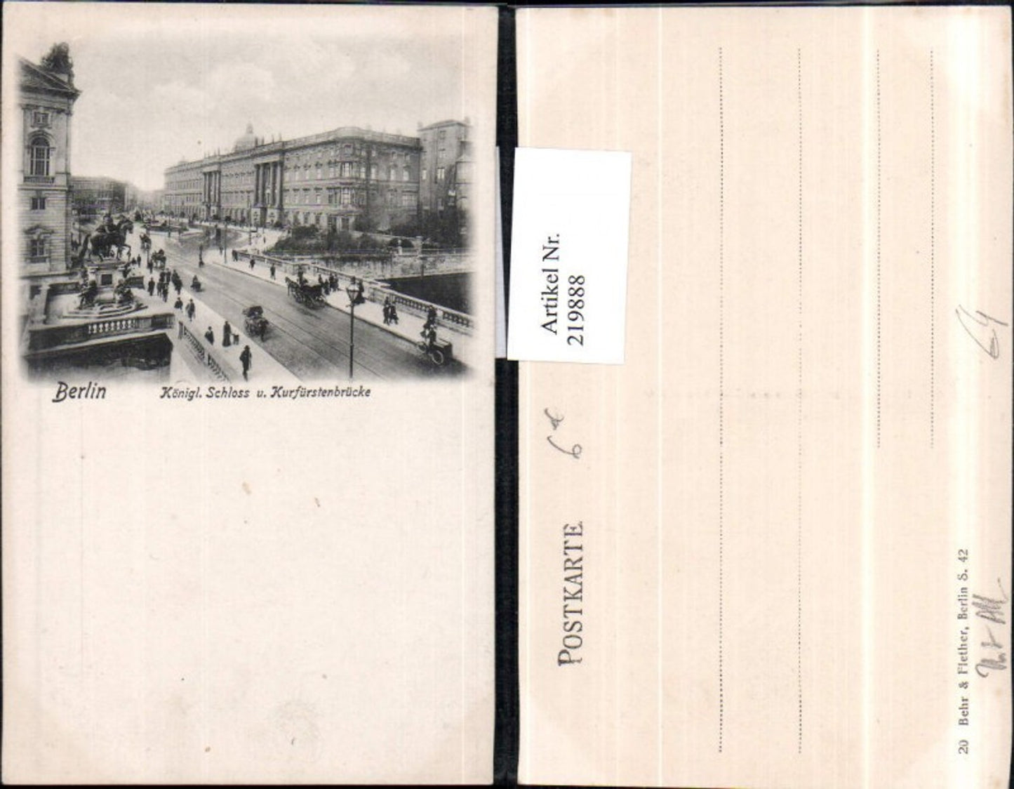 219888,Berlin Königliches Schloss u. Kurfürstenbrücke Brücke