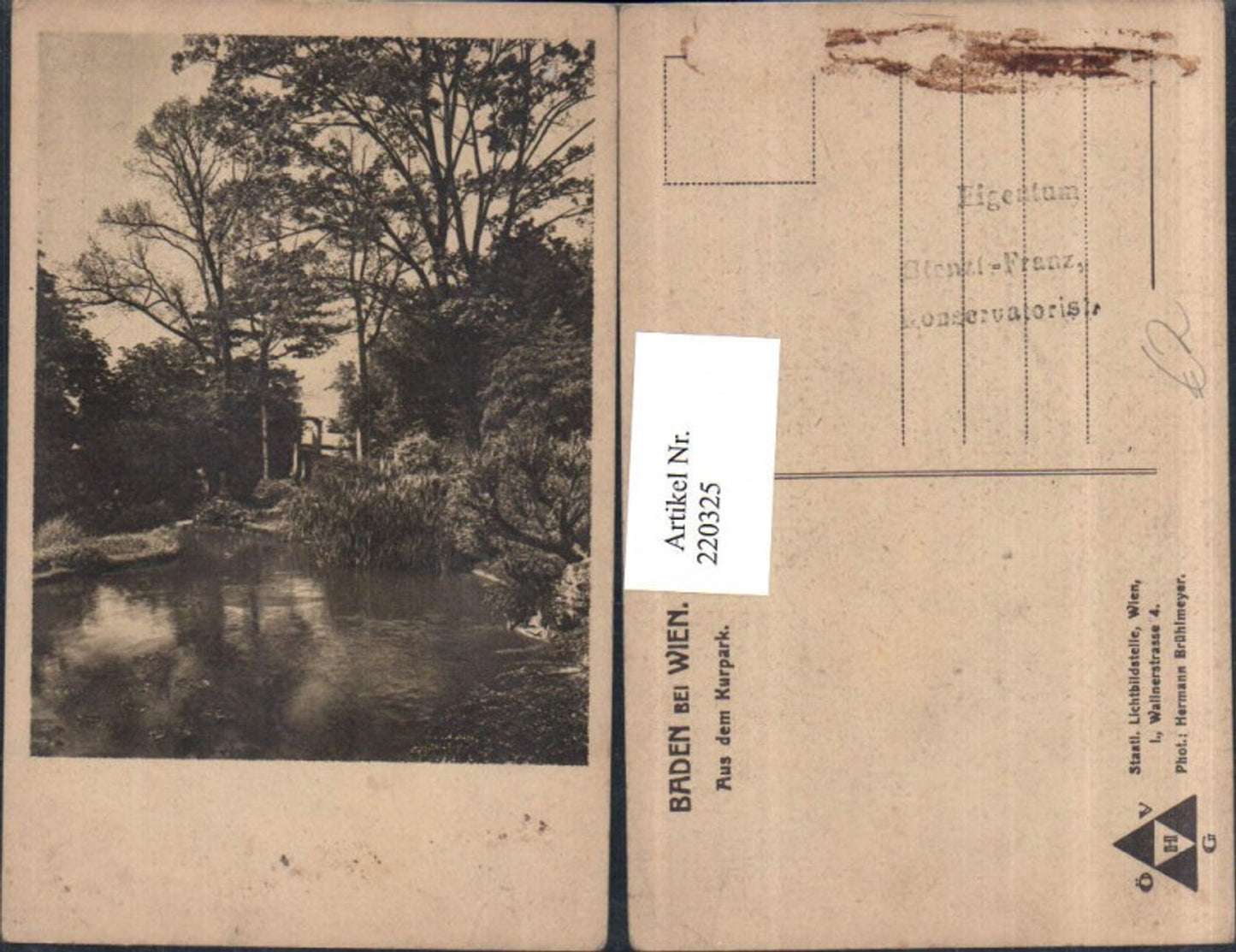 220325,Baden b. Wien Aus d. Kurpark Parti