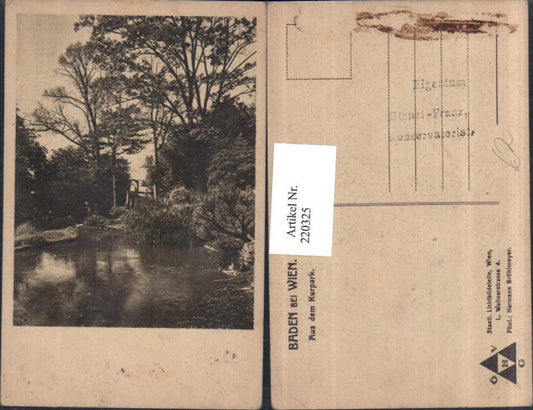 220325,Baden b. Wien Aus d. Kurpark Parti