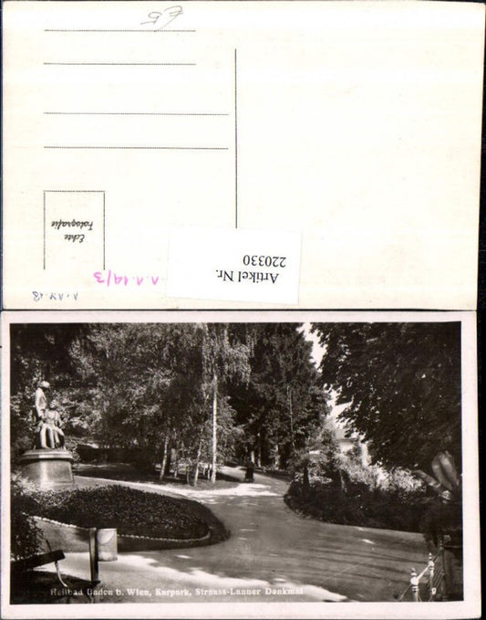 220330,Baden b. Wien Kurpark Strauss-Lanner Denkmal