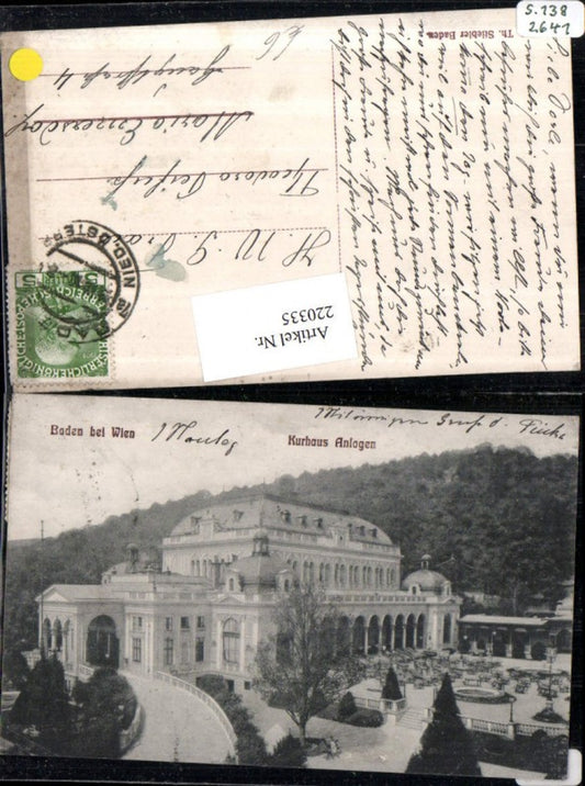 220335,Baden b. Wien Kurhaus Anlagen