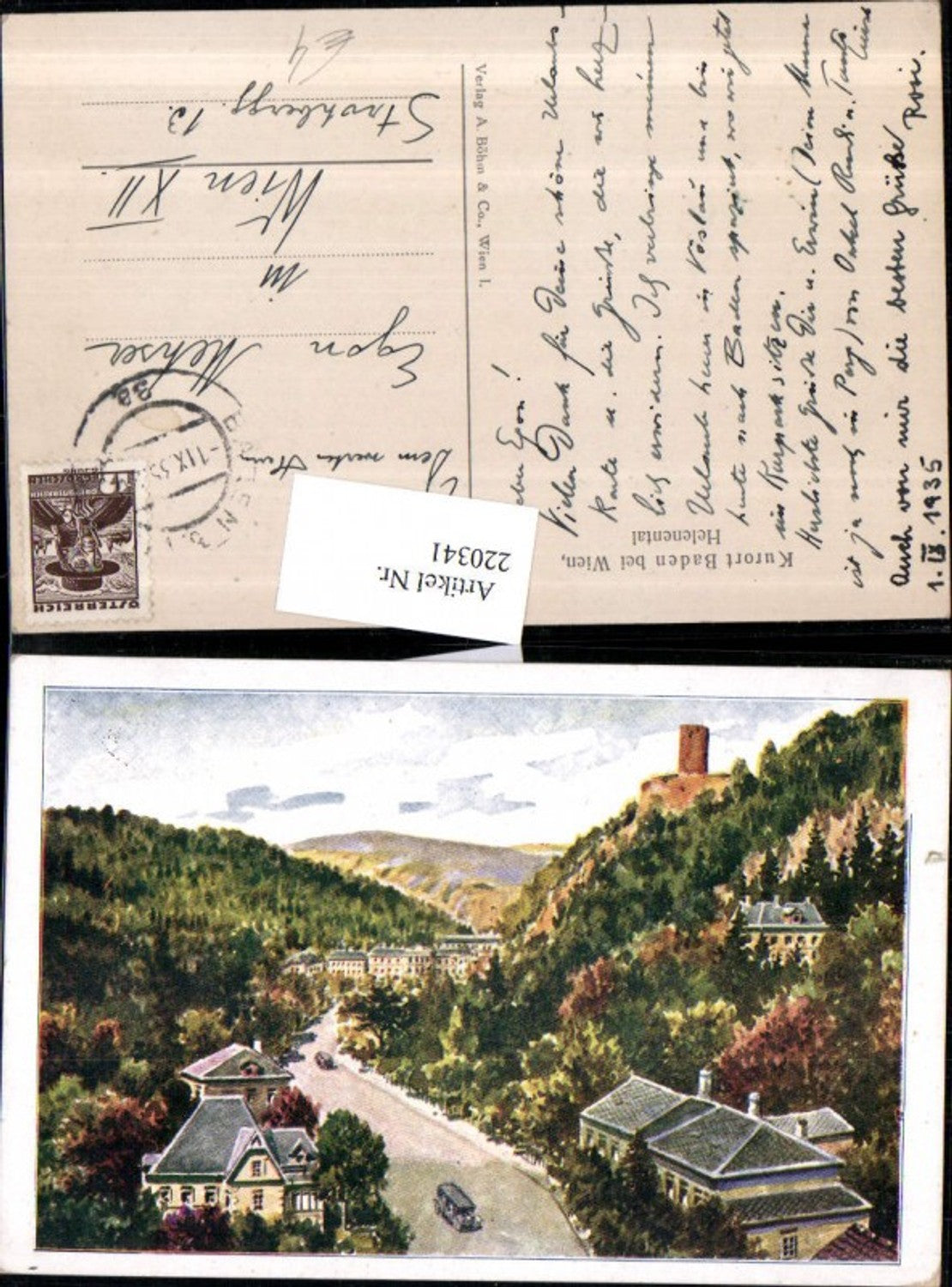 220341,Baden b. Wien Helenental m. Ruine