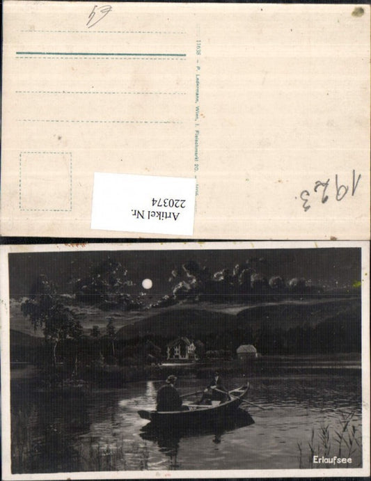 220374,Erlaufsee See b. Nacht b. Mariazell Ruderboot Boot Mondschein
