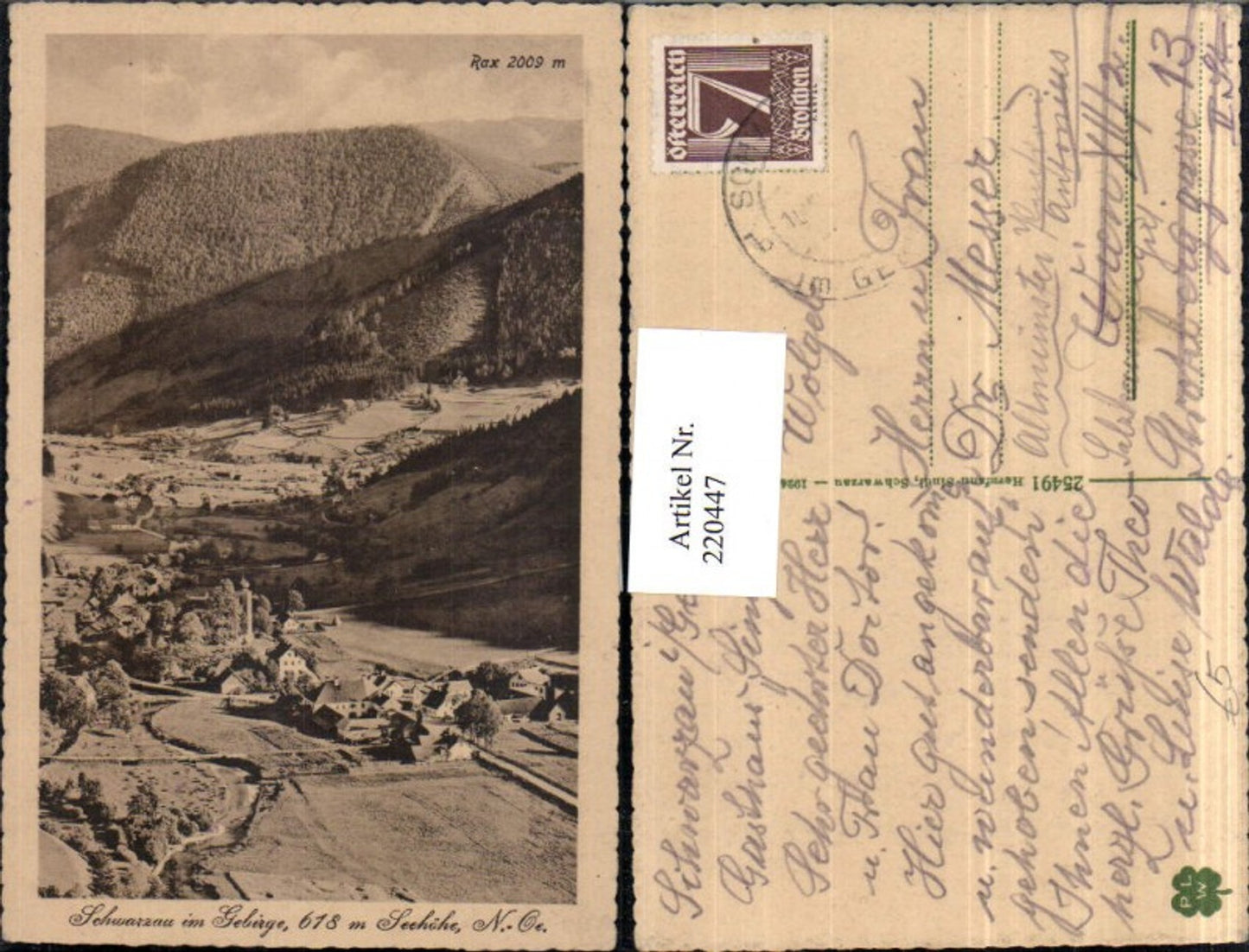 220447,Schwarzau im Gebirge Totale m. Rax