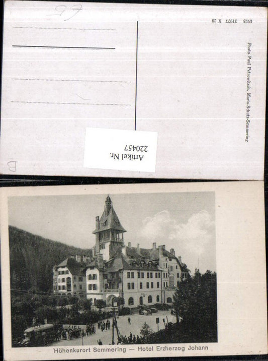 220457,Semmering Hotel Erzherzog Johann