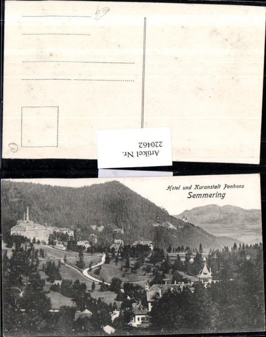 220462,Semmering Hotel u. Kuranstalt Panhans