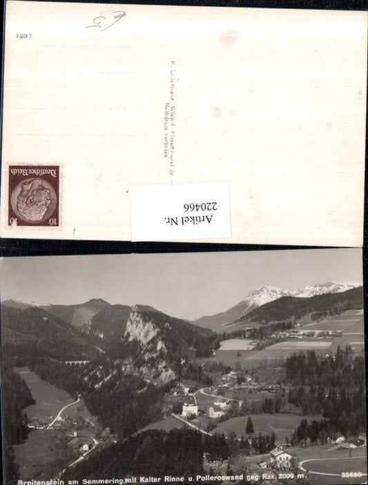220466,Breitenstein a. Semmering m. Kalter Rinne u. Polleroswand geg. Rax