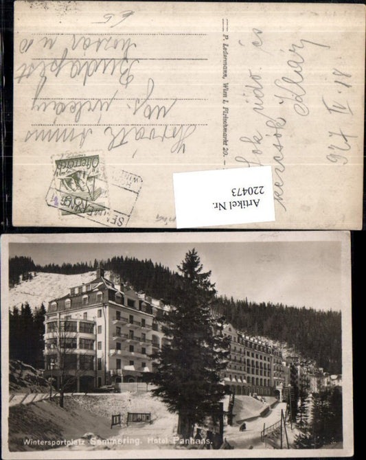 220473,Semmering Hotel Panhans Winterbild