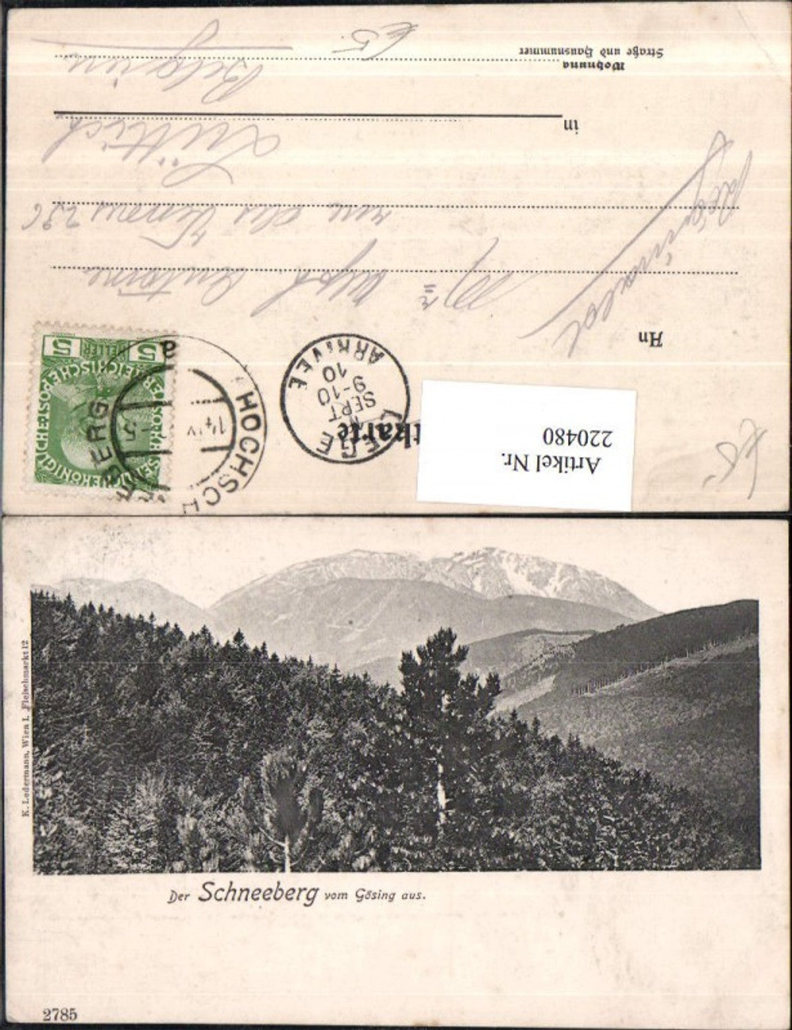 220480,Der Schneeberg v. Gösing aus Partie b. Puchberg