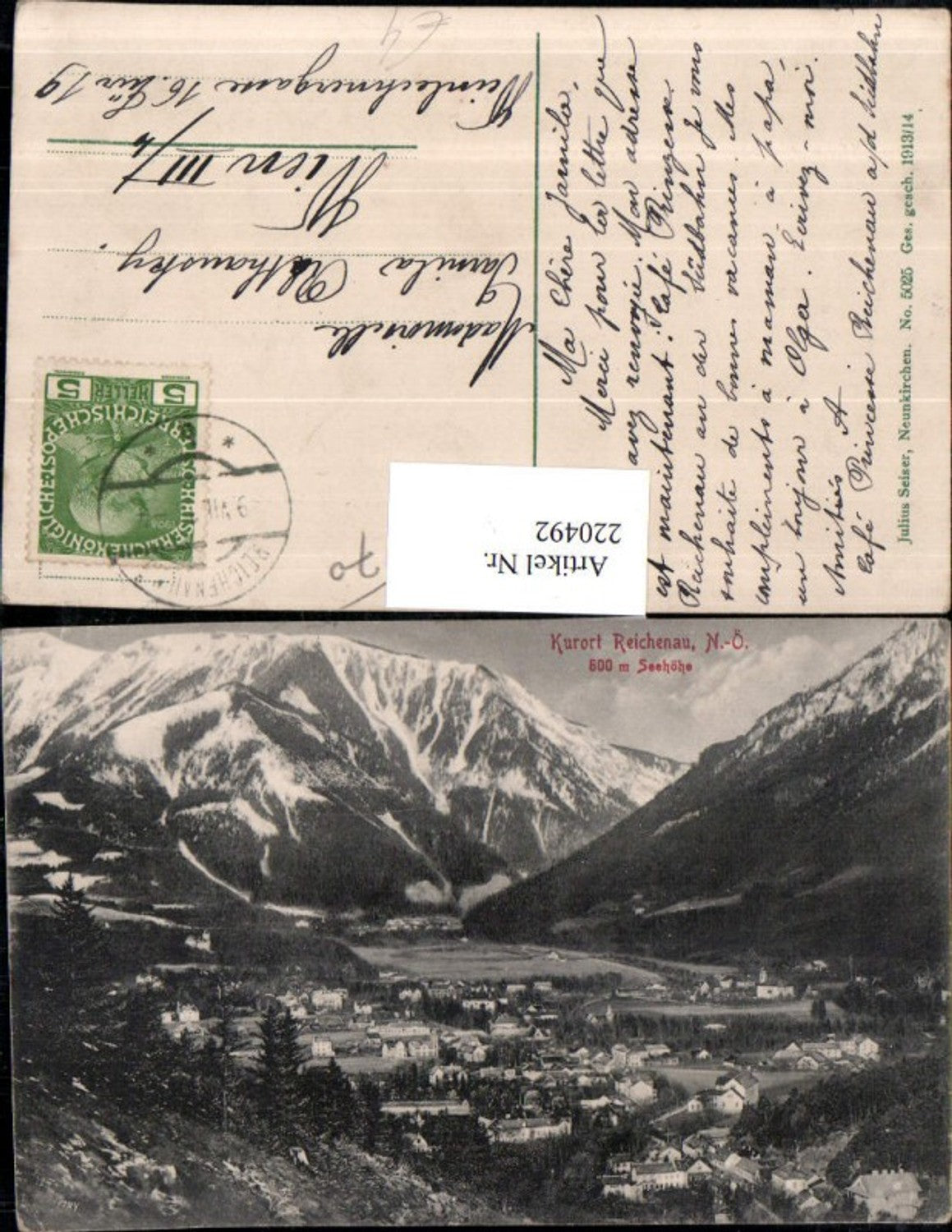 220492,Reichenau Totale m. Gebirge