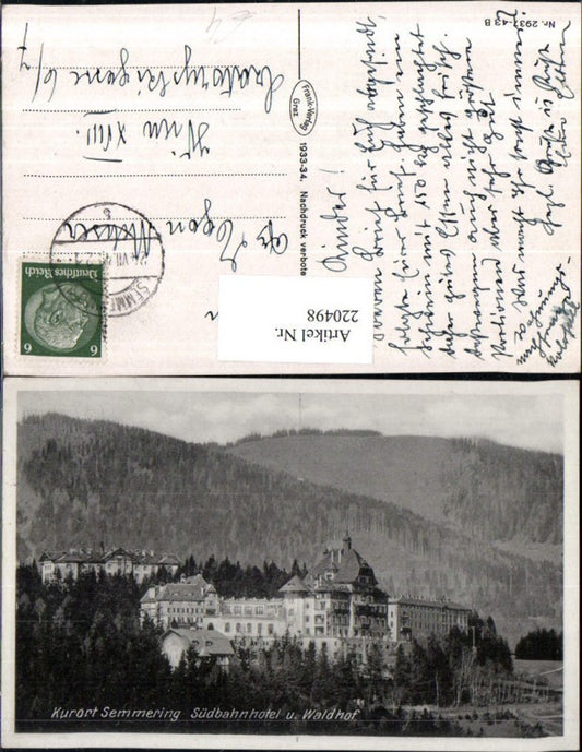 220498,Semmering Südbahnhotel u. Waldhof