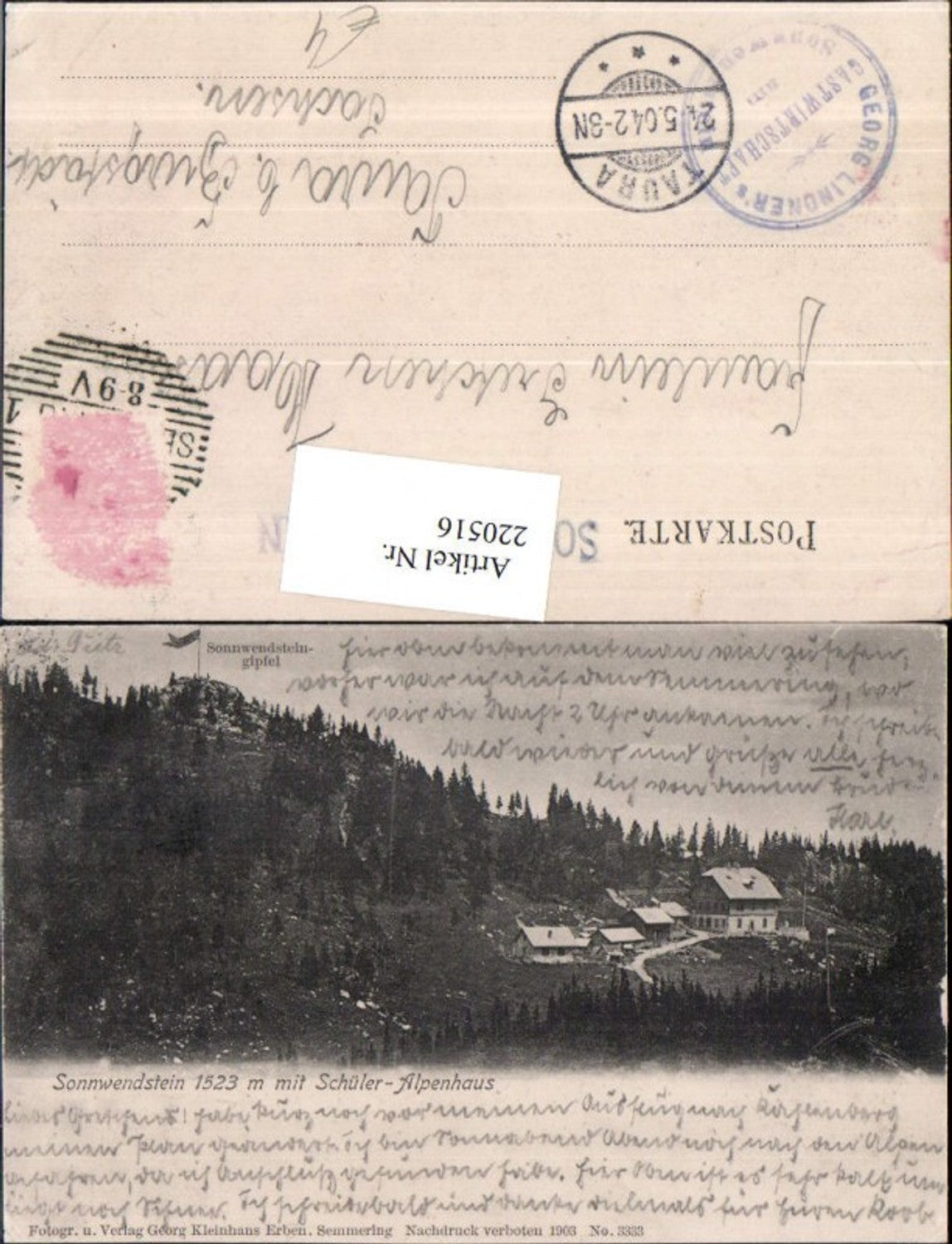220516,Sonnwendstein m. Schüler-Alpenhaus b. Semmering