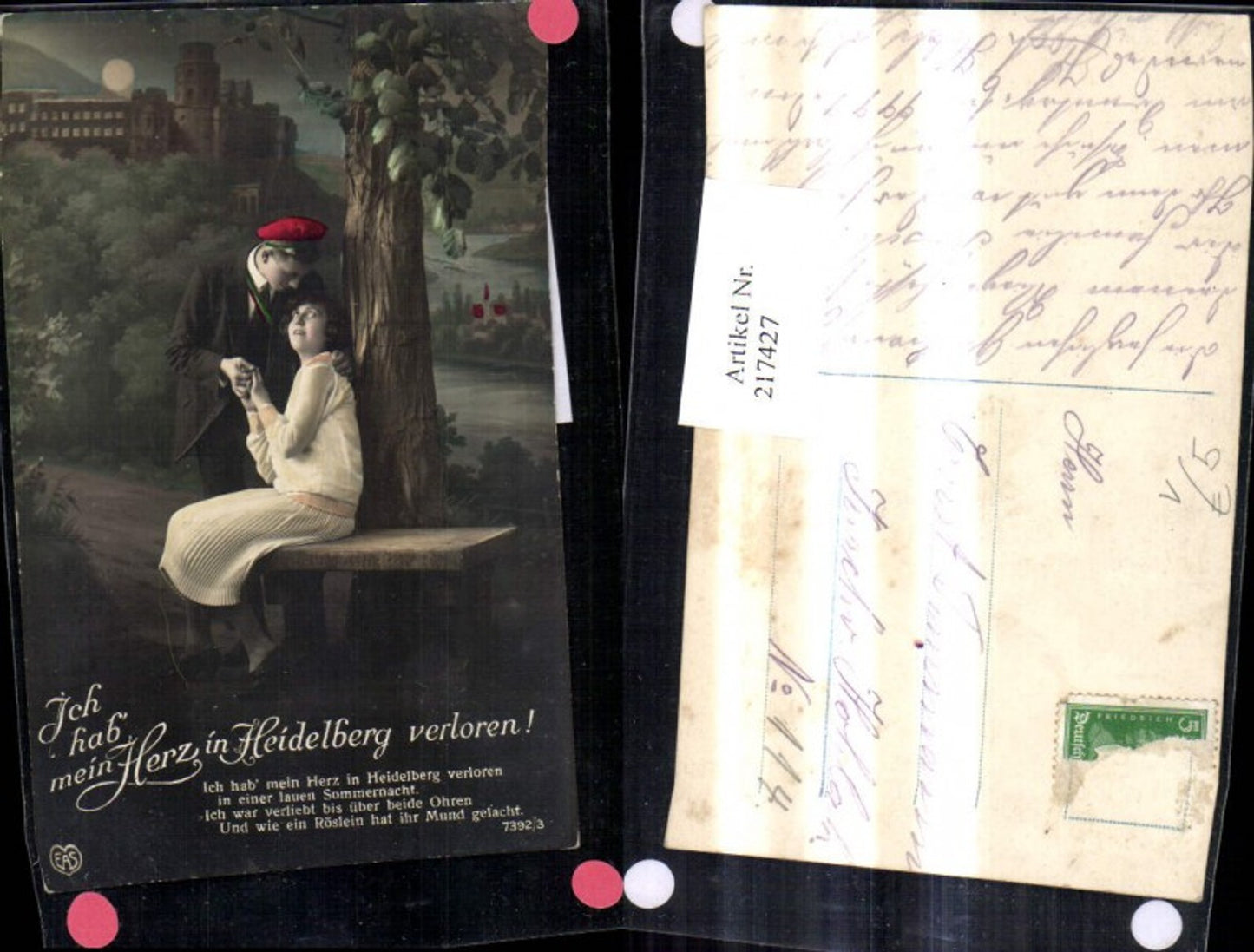 217427, Studentika I lost my heart in Heidelberg Student Mrs. Baum saying pub EAS 7392/3