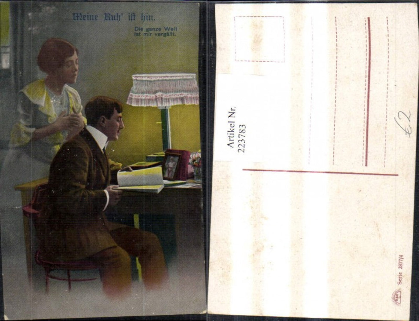 223783,Liebe Liebespaar Tisch Buch Meine Ruh ist hin Spruch Text