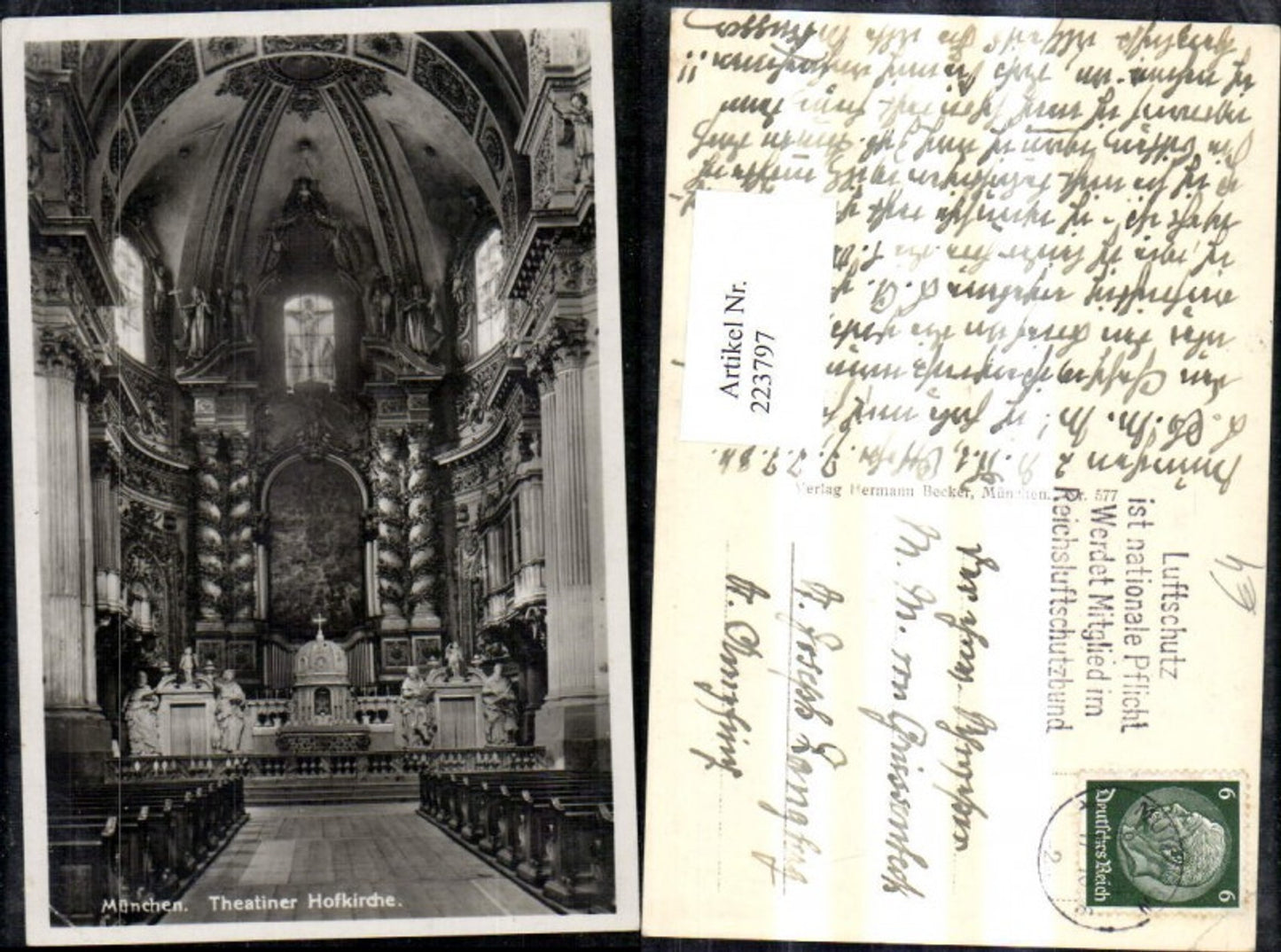 223797,München Theatiner Hofkirche Kirche Innenansicht Altar