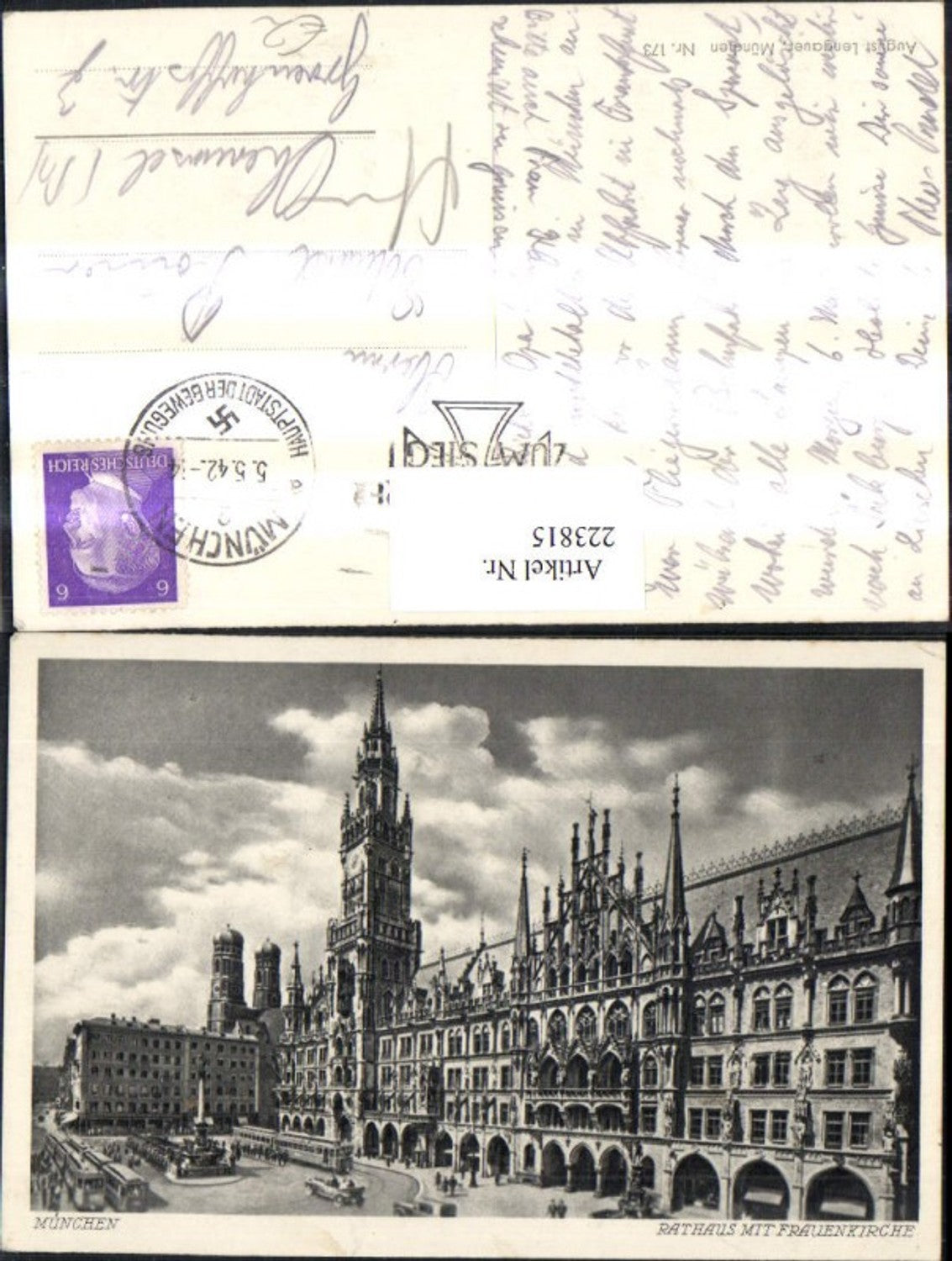 223815,München Rathaus m. Frauenkirche