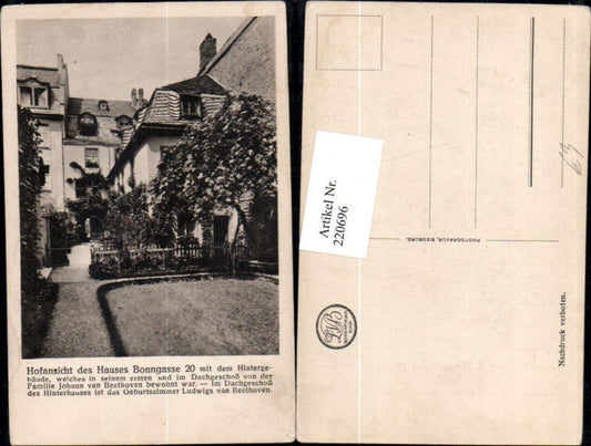 220696,Bonn Hofansicht d. Hauses Bonngasse 20 Geburtshaus Ludwig Beethoven