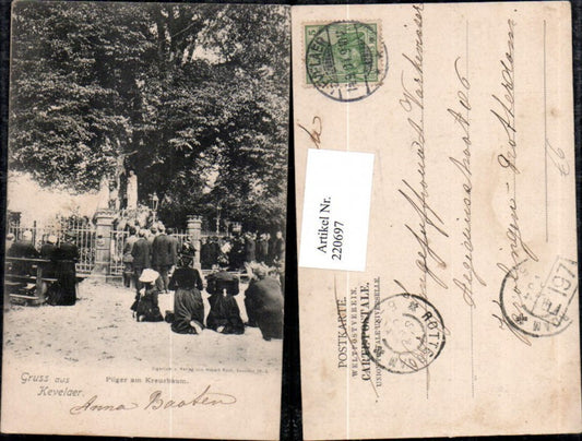 220697,Gruß aus Kevelaer Pilger am Kreuzbaum