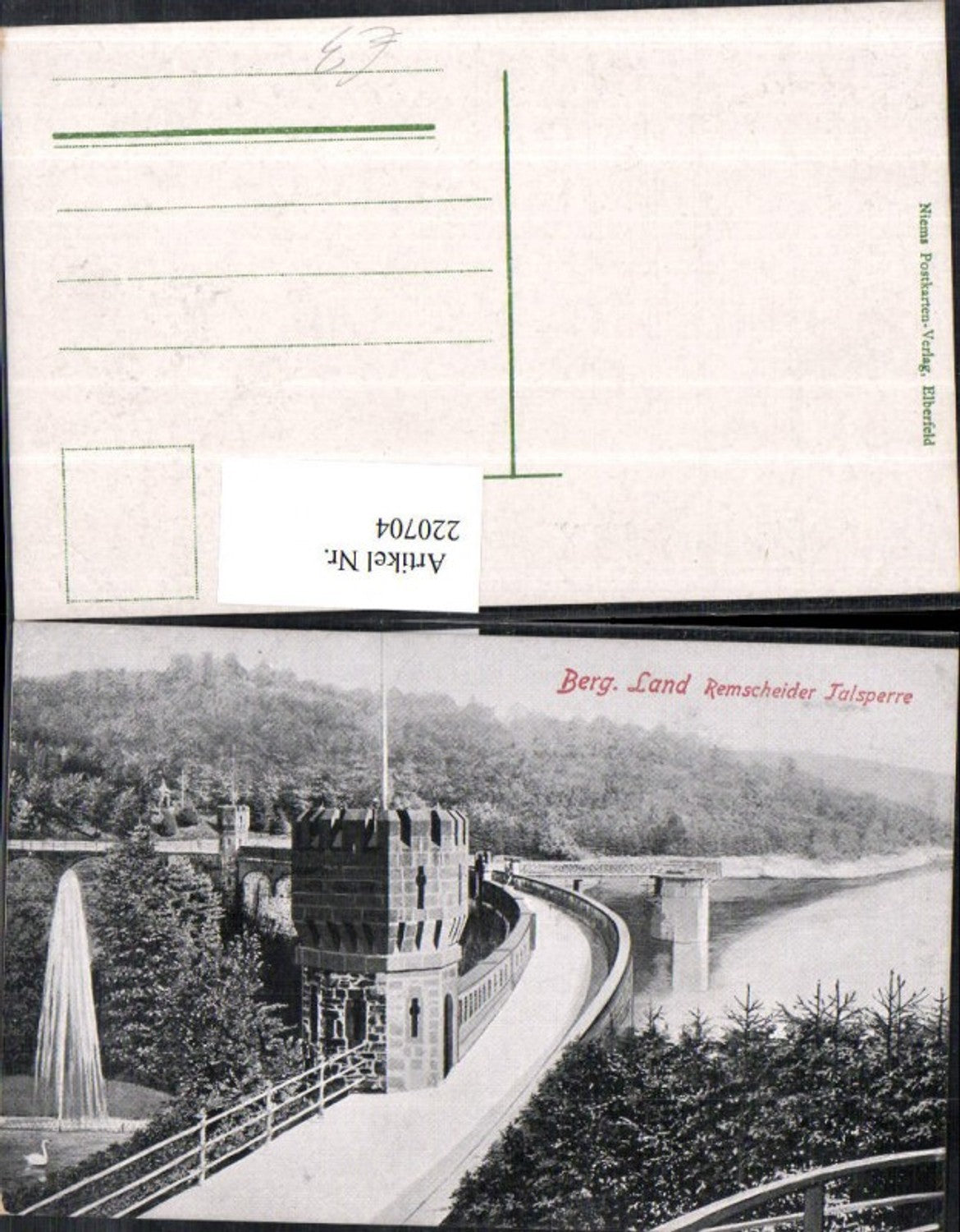 220704,Bergisches Land Remscheider Talsperre Sperre Brücke Turm Fontäne