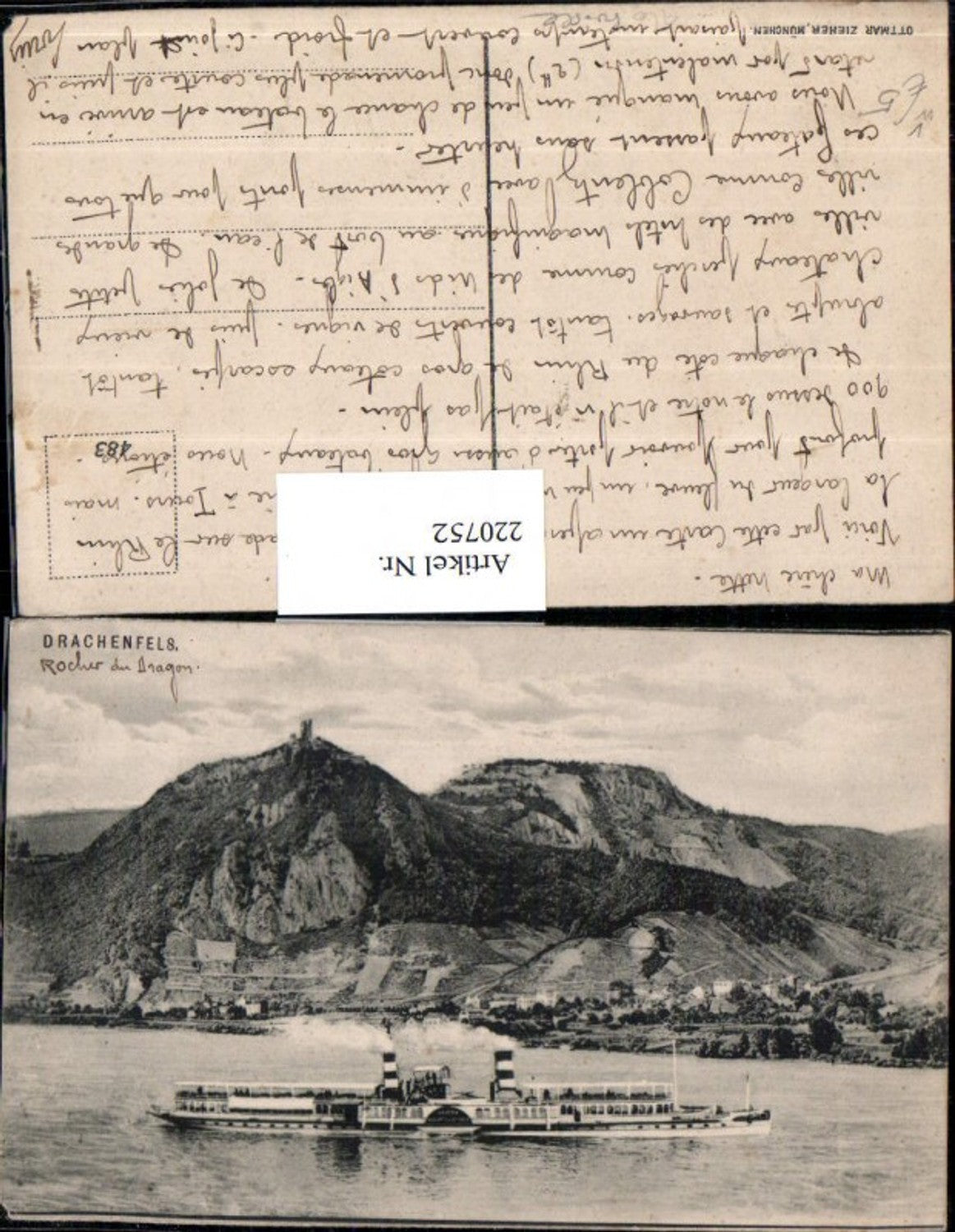 220752,Drachenfels b. Königswinter Dampfer pub Ottmar Zieher 483