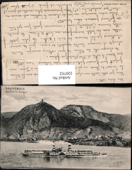 220752,Drachenfels b. Königswinter Dampfer pub Ottmar Zieher 483