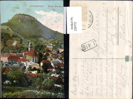 220772,Königstein Sächsische Schweiz Totale m. Festung
