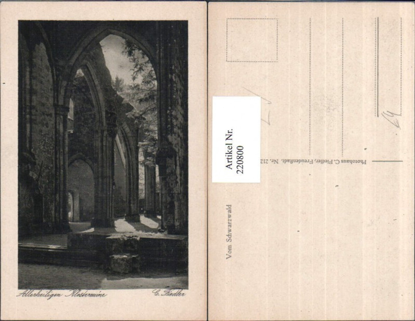 220800,Schwarzwald Allerheiligen Klosterruine Kloster Ruine b. Oppenau