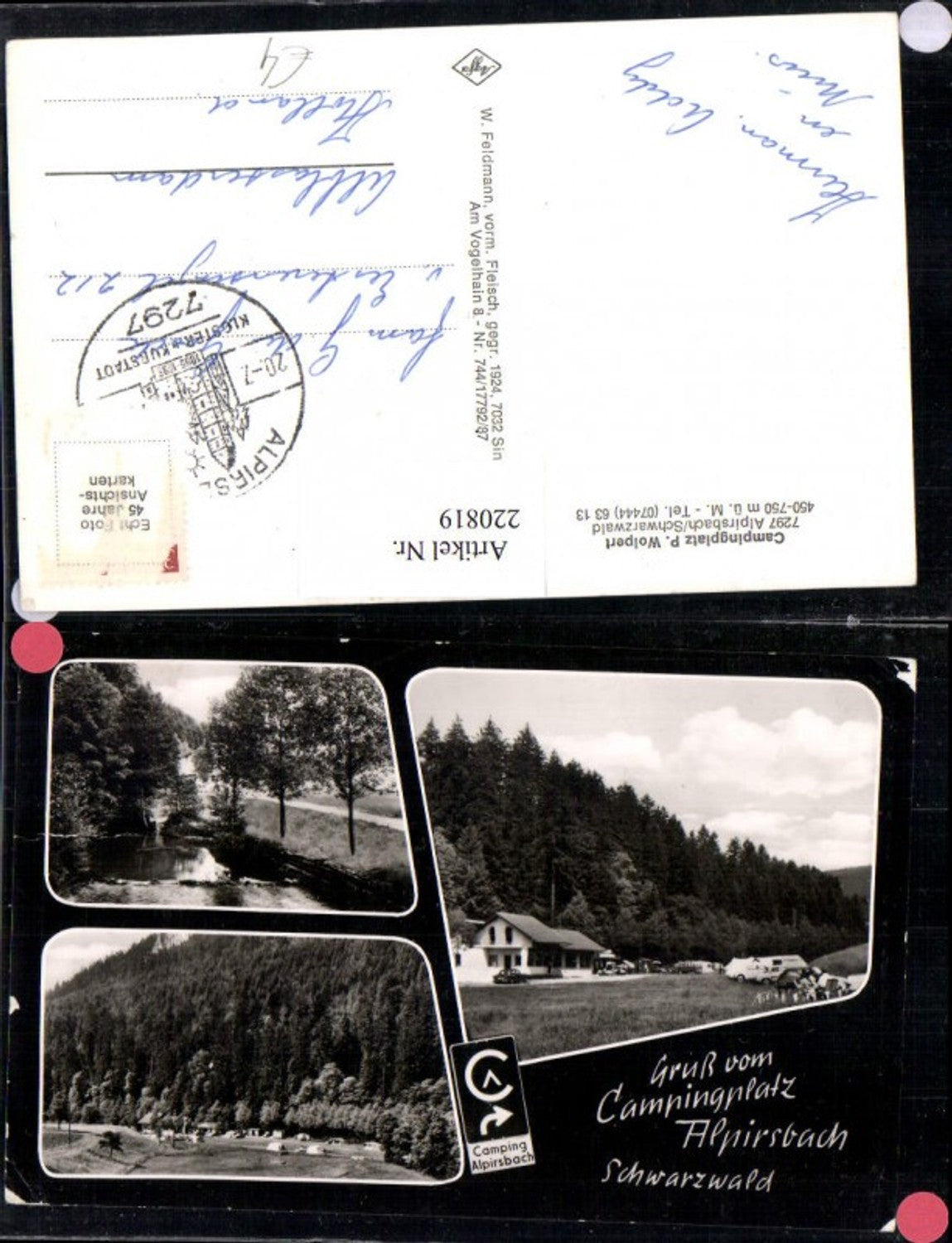220819,Gruß v. Campingplatz Alpirsbach im Schwarzwald Mehrbildkarte