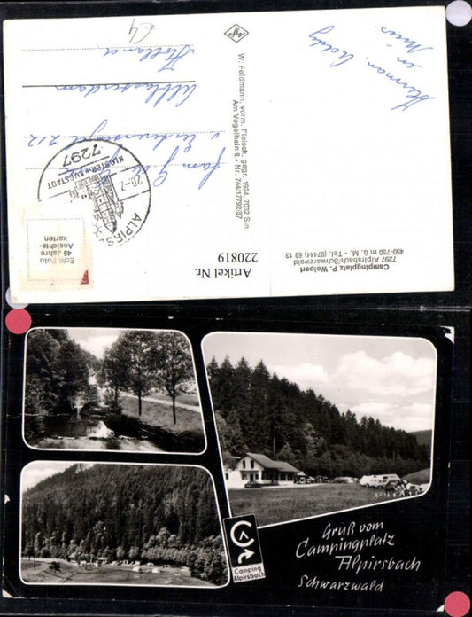 220819, Greetings from Camping Alpirsbach in the Black Forest, multi-image postcard